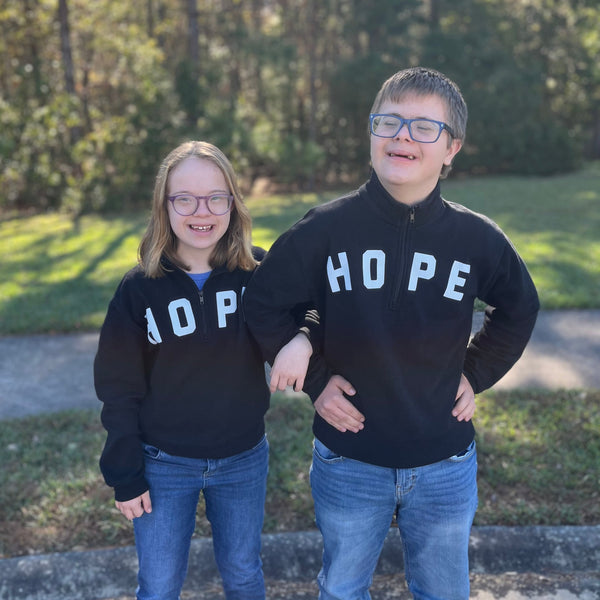 Youth Black Hope Quarter Zip Sweatshirt - Hope Heals Shop